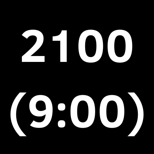 What is 2100 (21:00) Military Time? (9:00 PM Standard Time)